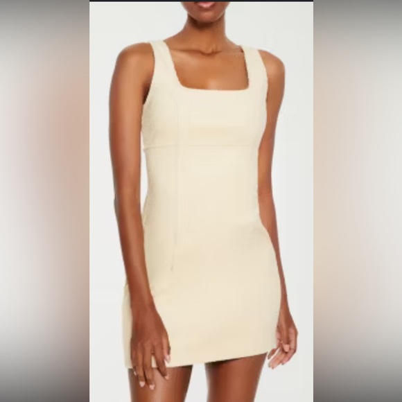 Cream Corduroy Mini Dress - Picture 2 of 2